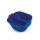 XanitaliaPro Skalierte 700 ml Schüssel, rutschfestes Gummi doppeltes Fach für Färbetinkturen Blau