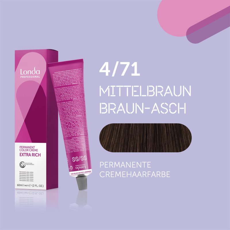 Londacolor Cremehaarfarbe 4/71 – 60 Ml, Braun-Töne | Einfach Anzuwenden, Intensive Farbergebnisse