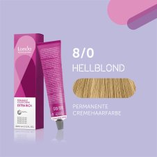 Londa Professional Extra Rich Crème Permanente Cremehaarfarbe 8/0 Hellblond 60ml