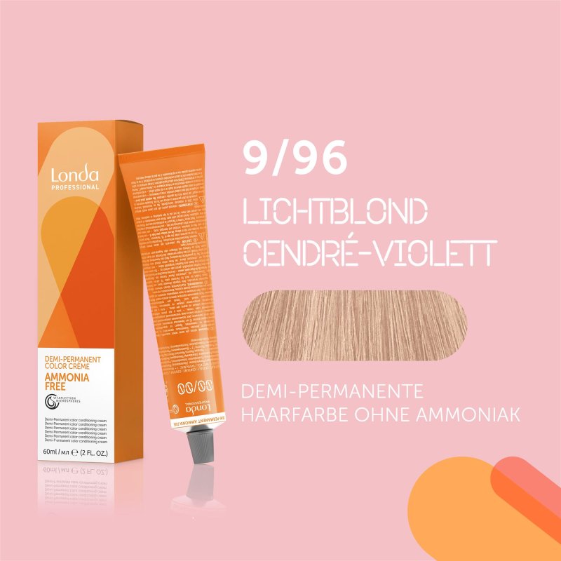 Londa Color Haarfarbe 10/96 Hell-lichtblond Cendré Violett – 60 Ml, Mit Vitaflection Für Glanz & Langlebigkeit