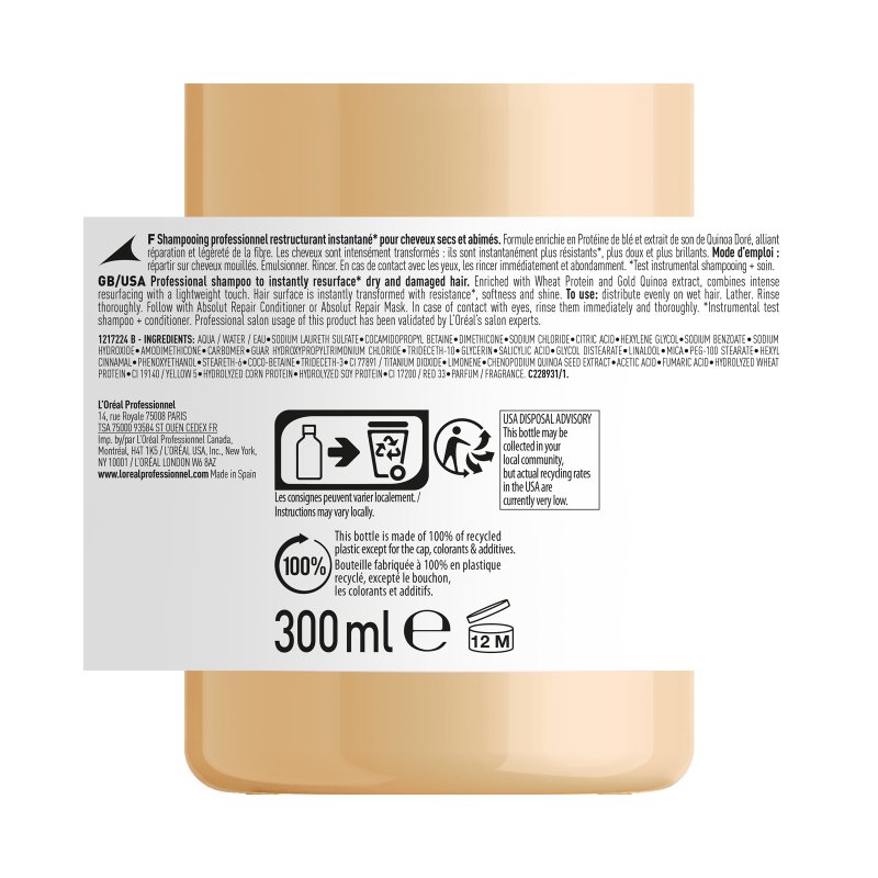 L'Oréal Paris Absolut Repair Gold Conditioner – Professionelle Pflege Für Stark Geschädigtes Haar, 500 Ml